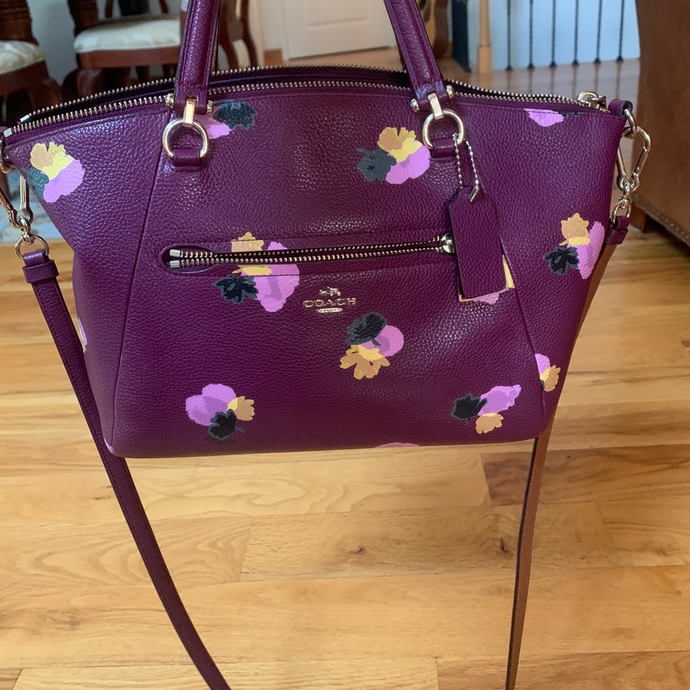 limited edition Coach purple poppy flower purse